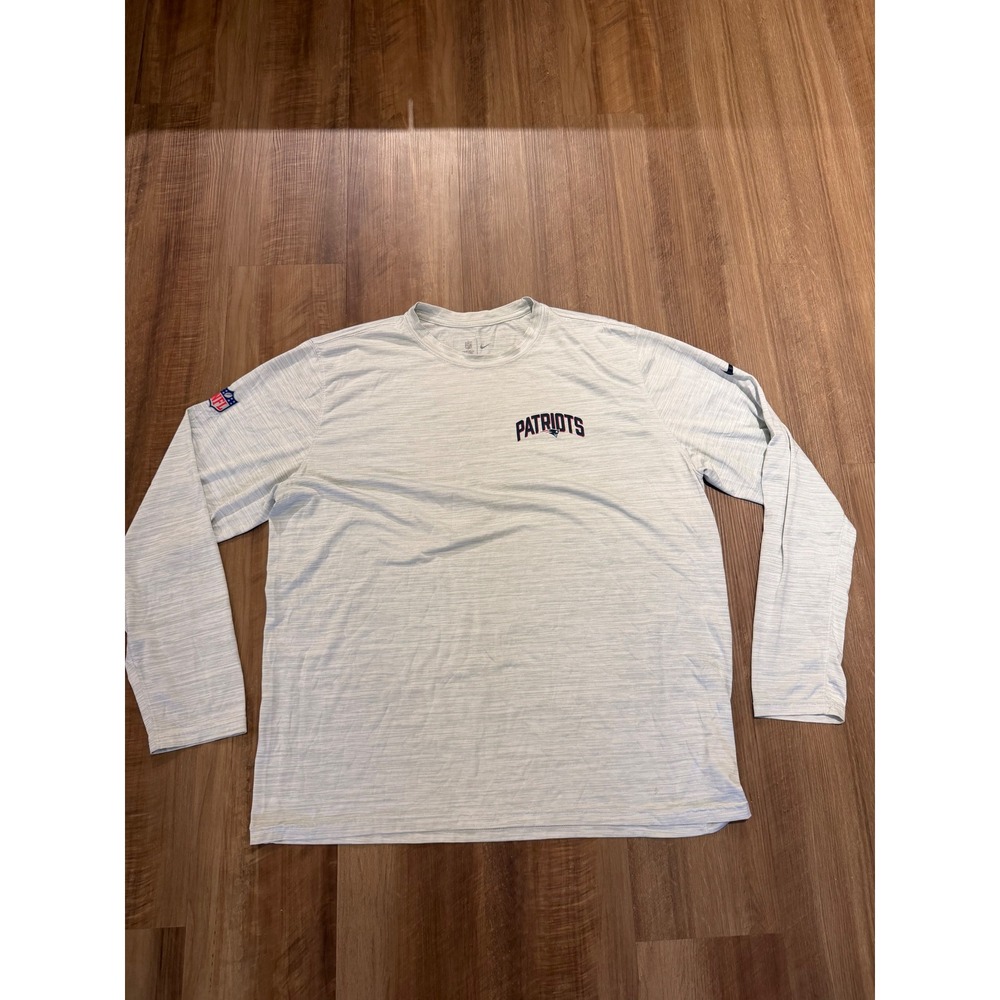 Nike Long Sleeve Shirt Mens XXL Grey New England Patriots NFL Dri-FIT Tee